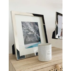 S57MC1 Cornice in metallo color argento lucido con passe-partout 10x15 cm