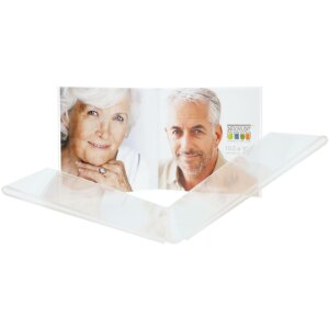 S58RL2 Doppia cornice in plastica trasparente per foto verticali 5,5x8,6 cm