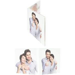 S58RL2 Doppia cornice in plastica trasparente per foto verticali 5,5x8,6 cm