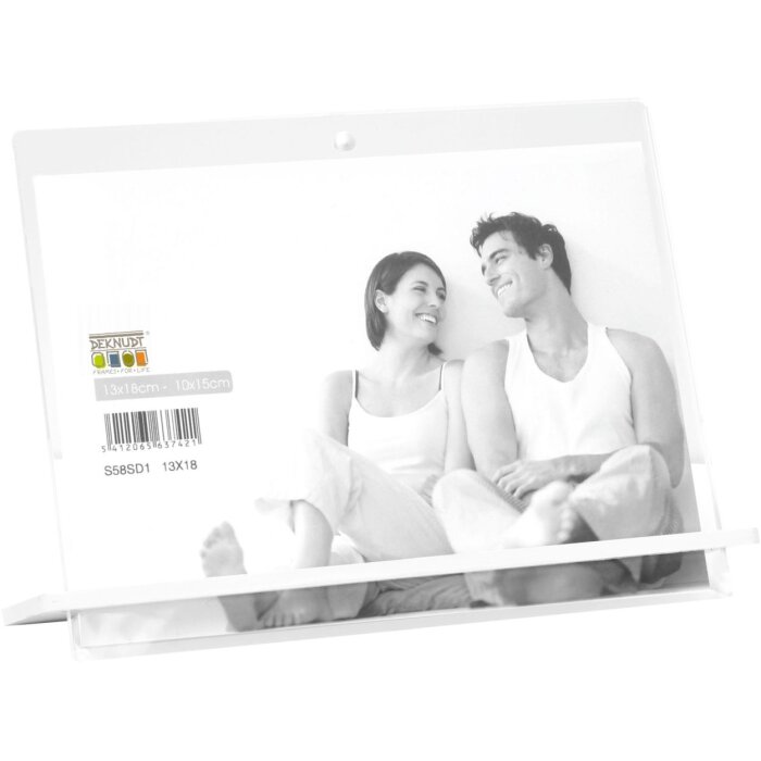 s58sd1 Cornice trasparente di 5,4mm di spessore con supporto bianco 13x18 cm