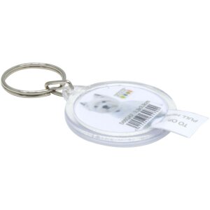 s66ga2 Portachiavi rotondo in plastica con foto 3,3x3,3 cm