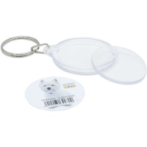 s66ga2 Portachiavi rotondo in plastica con foto 3,3x3,3 cm