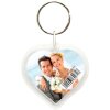 S66GA3 Portachiavi fotografico in plastica a forma di cuore 4x4,2 cm