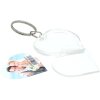 S66GA3 Portachiavi fotografico in plastica a forma di cuore 4x4,2 cm