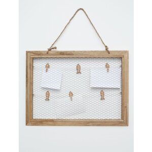 S67TV1 Cornice da parete in legno driftwood con filo di...