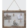 S67TV1 Cornice da parete in legno driftwood con filo di ferro e graffette
