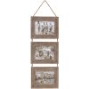S67TV1 Appendiabiti in legno driftwood per 3 foto 10x15 cm