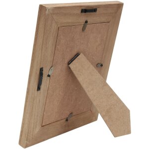 S67TX1 Cornice stretta in bianco con passe-partout in legno 10x15 cm