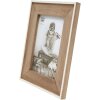 S67TX1 Cornice stretta in bianco con passe-partout in legno 10x15 cm