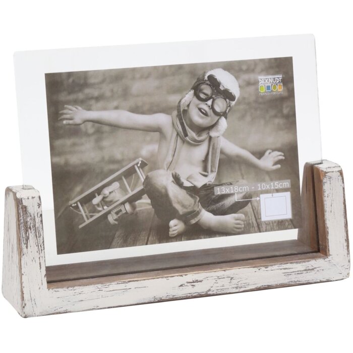 S67TZ1 Portafoto verniciato bianco per 1 foto orizzontale 15x20 cm