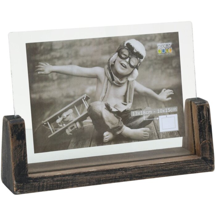 S67TZ2 Portafoto verniciato nero per 1 foto orizzontale 13x18 cm