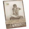 S67UA2 Portafoto verniciato marrone con corde 13x18 cm