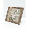 S67UA2 Portafoto verniciato marrone con corde 13x18 cm