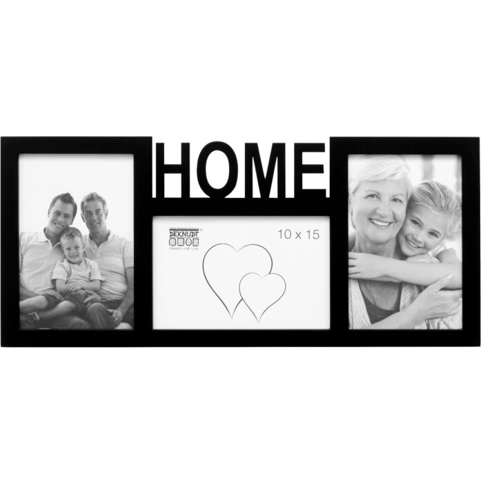 S68NK2 Cornice nera per 3 immagini - HOME 10x15 cm