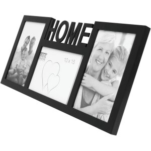 S68NK2 Cornice nera per 3 immagini - HOME 10x15 cm