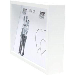 S68QK1 Cornice a blocco bianca con pannello posteriore inclinato per 2 foto 10x15 cm