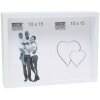 S68QK1 Cornice a blocco bianca con pannello posteriore inclinato per 2 foto 10x15 cm
