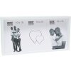S68QK1 Cornice a blocco in bianco con dorso inclinato per 3 foto 10x15 cm