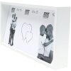 S68QK1 Cornice a blocco in bianco con dorso inclinato per 3 foto 10x15 cm