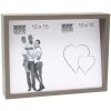 S68QK9 Cornice a blocco color tortora con dorso inclinato per 2 foto 10x15 cm