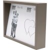 S68QK9 Cornice a blocco color tortora con dorso inclinato per 2 foto 10x15 cm