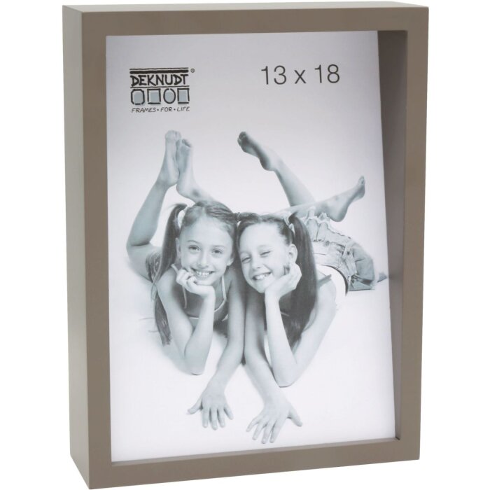 S68QK9 Cornice a blocco color taupe con retro inclinato 15x20 cm