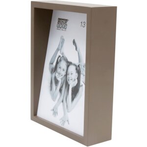 S68QK9 Cornice a blocco color taupe con retro inclinato 15x20 cm