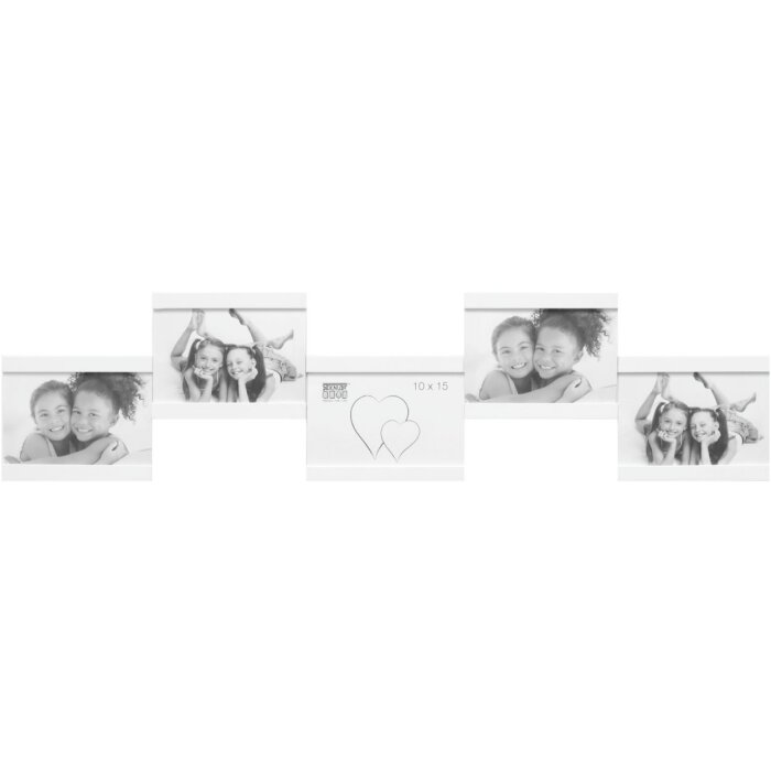 S68RK1 Cornice da galleria in bianco per 5 foto 10x15 cm