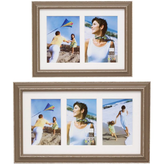 S221F3 Cornice da galleria in legno beige 2 o 3 foto da 10x15 cm a 15x20 cm