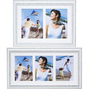 S221H3 Galleria in legno bianco 2 o 3 foto da 10x15 cm a...