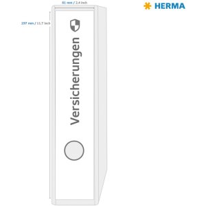 Etichette per cartelle A4 bianche 61x297 mm Carta mobile-rimovibile opaca 75 pz.