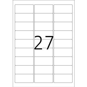 Etichette A4 bianche 63,5x29,6 mm Carta mobile-rimovibile opaca 2700 pz.
