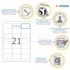 Etichette indirizzo A4 bianco 63,5x38,1 mm carta riposizionabile opaca 2100 pz.