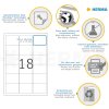 Etichette A4 bianche 63,5x46,6 mm Carta mobile-rimovibile opaca 1800 pz.