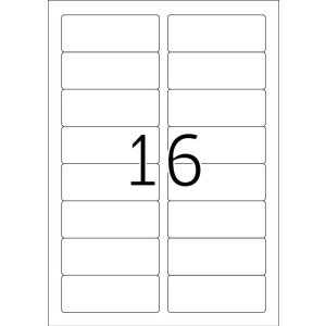 Etichette A4 bianche 88,9x33,8 mm Carta mobile-rimovibile opaca 1600 pz.