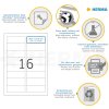 Etichette A4 bianche 88,9x33,8 mm Carta mobile-rimovibile opaca 1600 pz.
