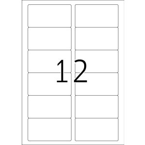 Etichette A4 bianche 88,9x46,6 mm Carta mobile-rimovibile opaca 1200 pz.