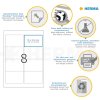 Etichette A4 bianche 96x63,5 mm Carta mobile-rimovibile opaca 800 pz.