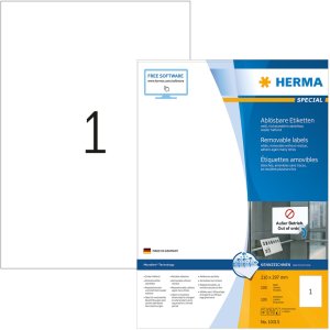 Etichette HERMA A4 bianco 210x297 mm Carta...