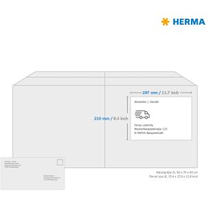 Etichette HERMA A4 bianco 210x297 mm Carta mobile-rimovibile opaca 100 pz.