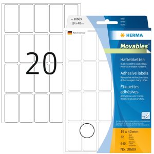 Etichette multiuso bianche 19x40 mm Carta...
