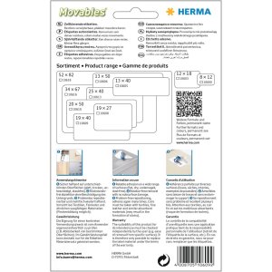 Etichette multiuso bianche 19x40 mm Carta mobile-rimovibile opaca 640 pz.