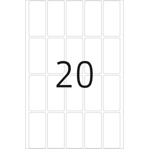 Etichette multiuso bianche 19x40 mm Carta mobile-rimovibile opaca 640 pz.