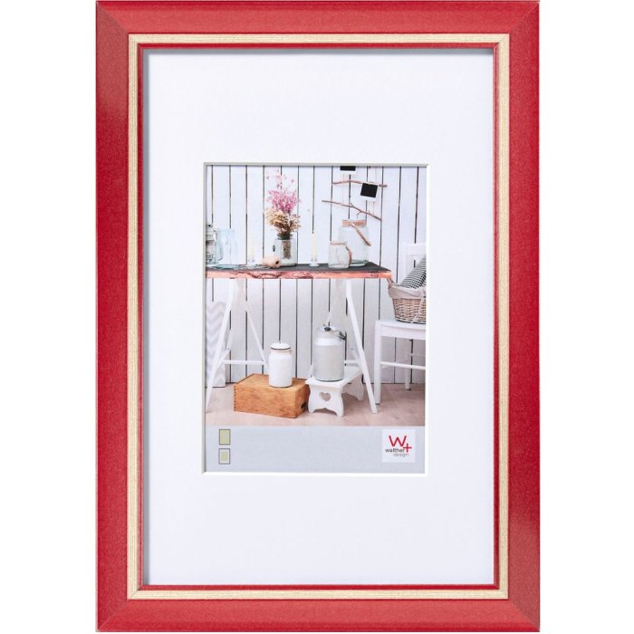 Walther Cornice per quadri Chalet rosso 40x60 cm con passepartout 30x45 cm