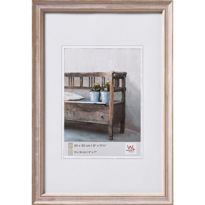 Panchina con cornice in legno 10x15 cm marrone