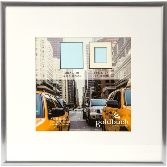 Goldbuch Cornice di plastica Puro 30x30 cm argento con Passepartout 18x18 cm