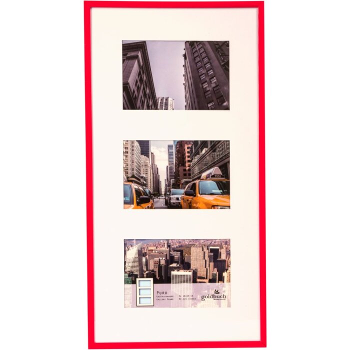Cornice Puro 3 foto 10x15 cm rosso