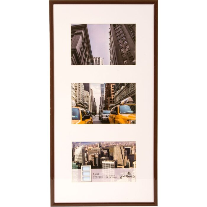 Cornice Puro 3 foto 10x15 cm marrone