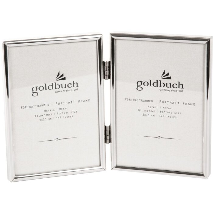 Doppia cornice Fine 2 foto 9x13 cm argento formato ritratto