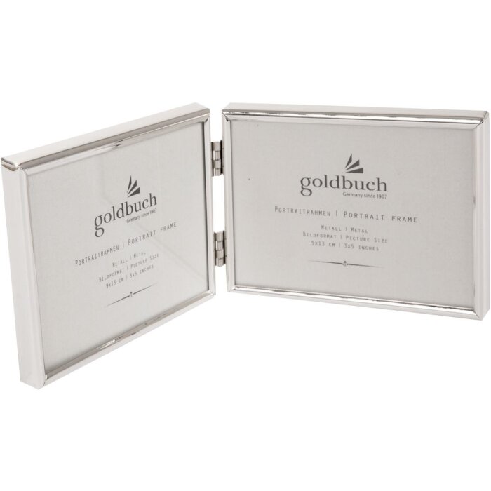Doppia cornice Fine 2 foto 9x13 cm argento formato orizzontale